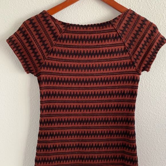 Free People Ruffle Bottom Textured Dress Curtain Stripe Small - Picture 6 of 7